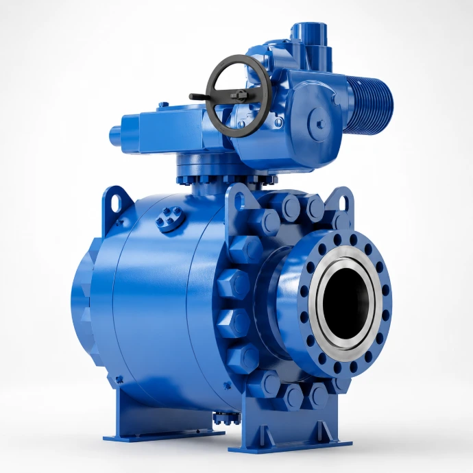 Trunnion mounted actuated ball valve used in oil and gas pipeline systems