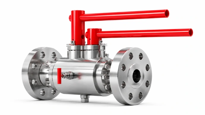 IDBB valve with flanged ends for high pressure oil and gas applications