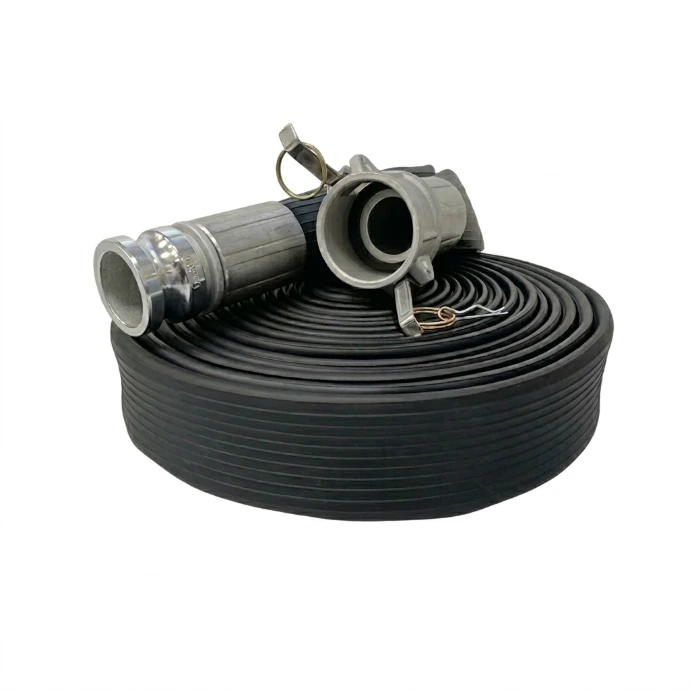 High-pressure flat hose engineered for oilfield fracking and abrasive fluid handling