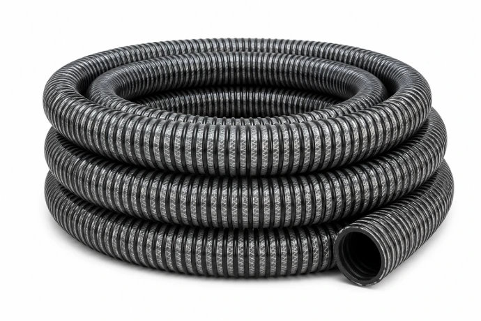 Reinforced braided suction hose offering flexibility and reliable vacuum performance