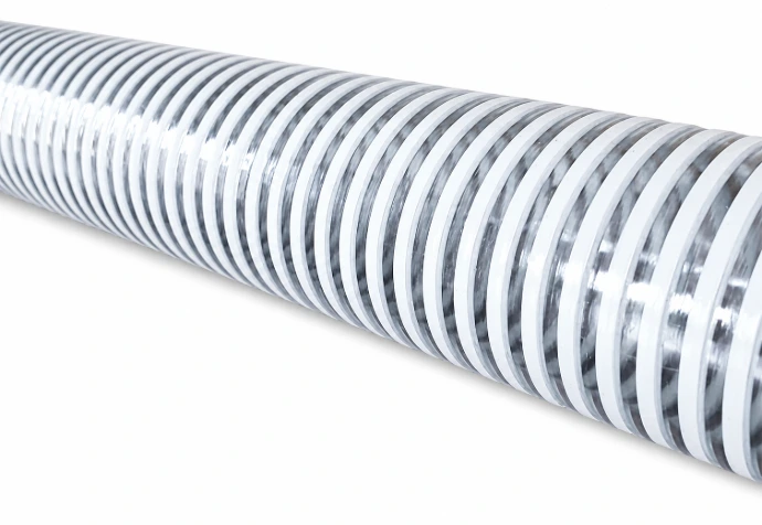 Heavy-duty suction hose designed for rugged industrial and construction environments